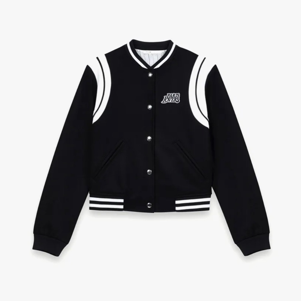Teddy style varsity jacket “berry”